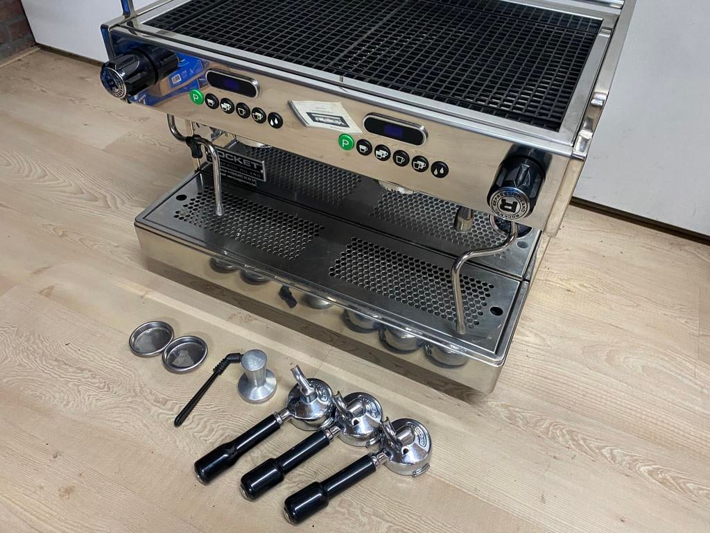 Rocket Boxer Dubbel-groeps espressomachine, Witgoed en Apparatuur, Koffiezetapparaten, Gebruikt, Espresso apparaat, 10 kopjes of meer