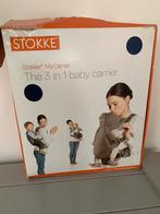 Stokke 3-in-1 draagzak, donkerblauw met beige, Overige merken, Gebruikt, Ophalen of Verzenden, Buik, Rug of Zij