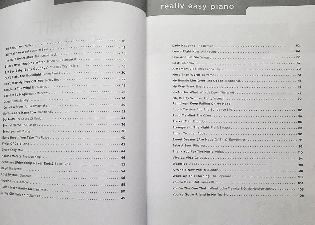 Really Easy Piano: 50 Hit Songs bladmuziek, Ophalen of Verzenden, Zo goed als nieuw, Thema, Piano