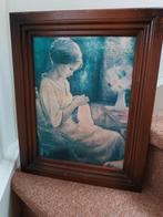 Prent in houten lijst, Ophalen of Verzenden