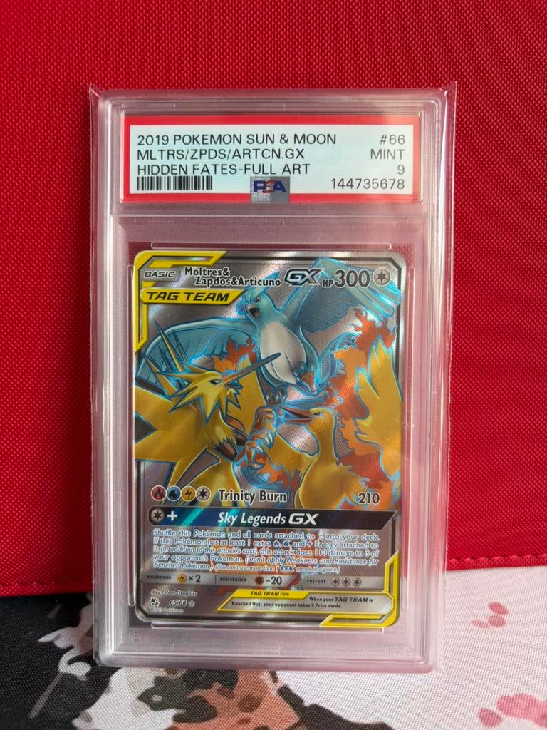 Pokemon kaart psa 9 moltres/zapdos/articuno ex 66/68, Ophalen of Verzenden, Zo goed als nieuw