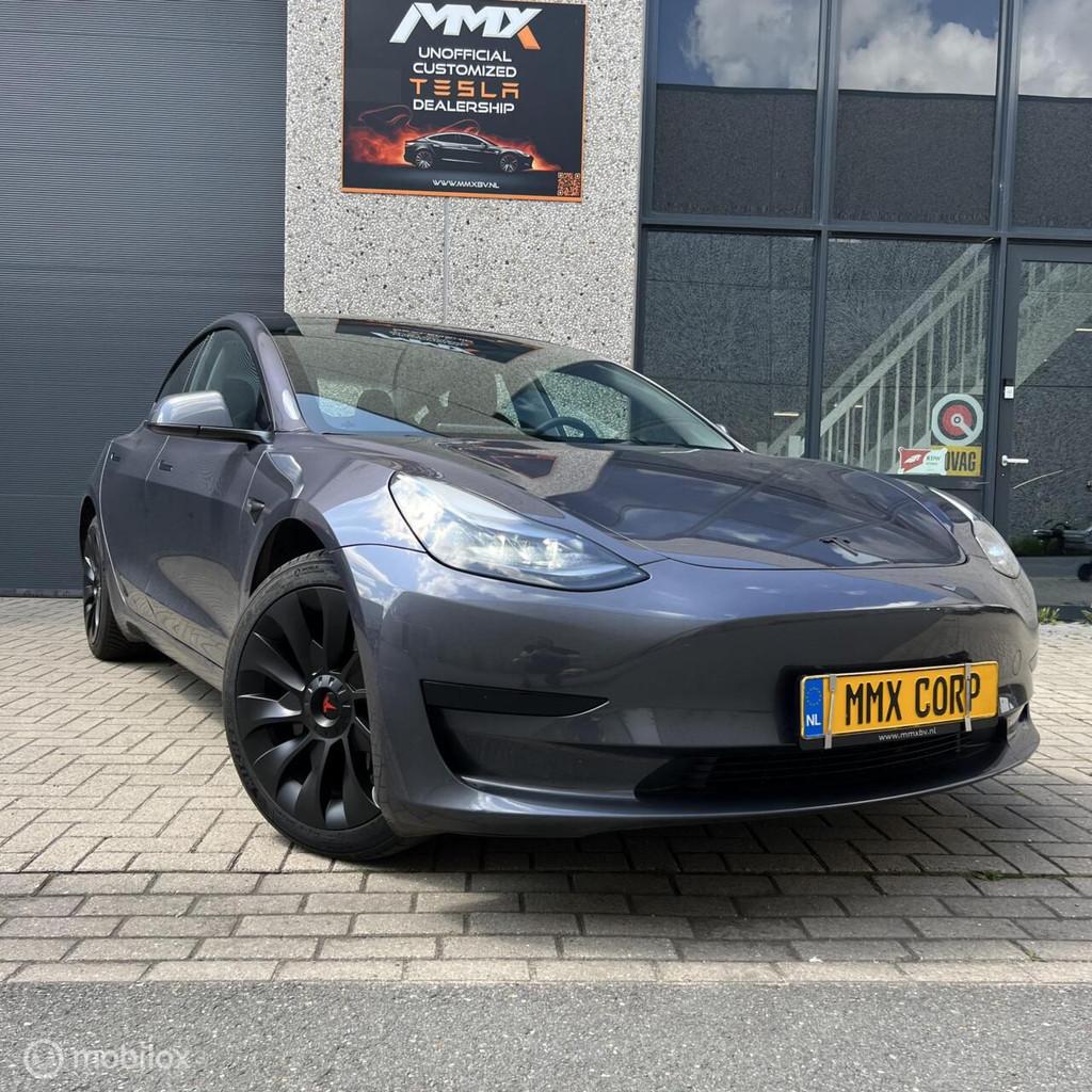 Tesla Model 3 Long Range AWD + MMX PACK + IAP, Auto's, Tesla, Automaat, Gebruikt, Zwart, Overige carrosserieën