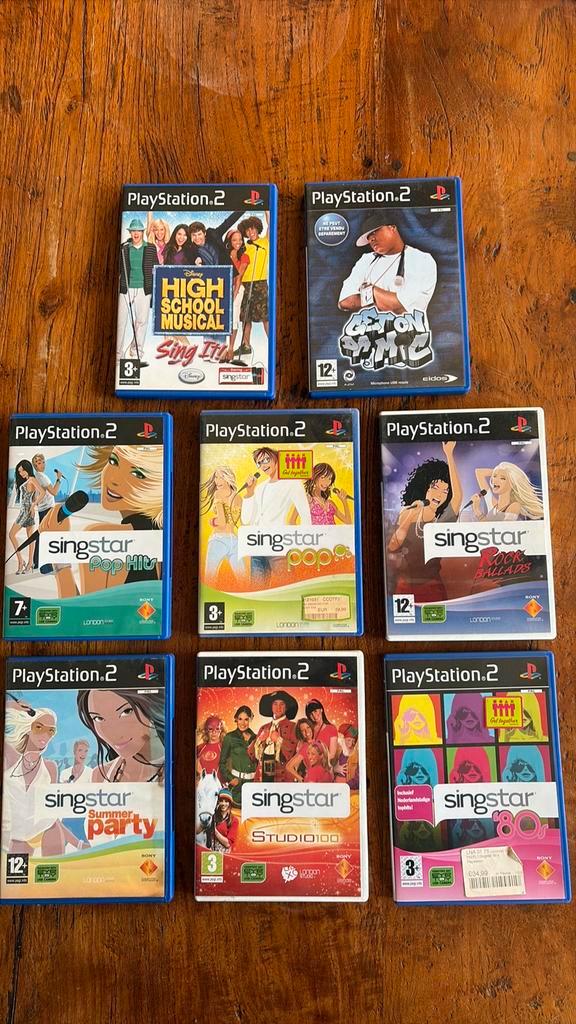 8 Singstar Spellen voor de Ps2, Spelcomputers en Games, Games | Sony PlayStation 2, Zo goed als nieuw, Muziek, 3 spelers of meer