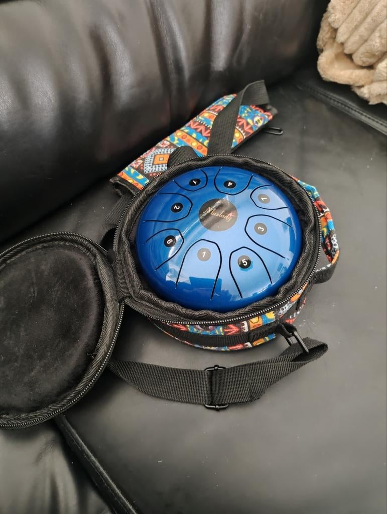 🔴 Muslady mini steel tongue hand pan drum percussion, Ophalen of Verzenden, Zo goed als nieuw, Melodische percussie