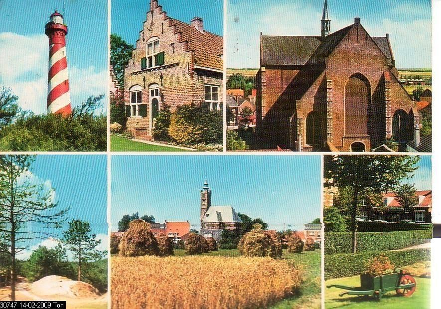 Ansichtkaart	Westenschouwen	6-luik, Verzenden, 1960 tot 1980, Gelopen, Zeeland