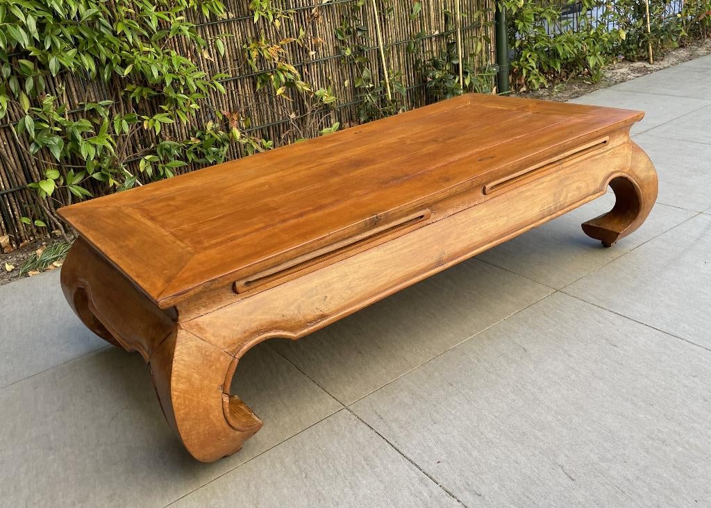 Antieke Opium tafel in prachtige conditie, Ophalen, Verre Oosten, 100 tot 150 cm, Teakhout