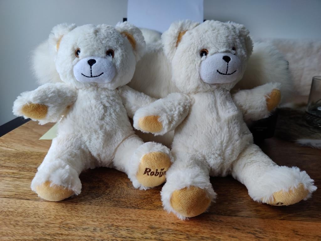 2 Vintage Robijn beertjes 25 cm hoog, Kinderen en Baby's, Speelgoed | Knuffels en Pluche, Ophalen of Verzenden, Gebruikt, Beer