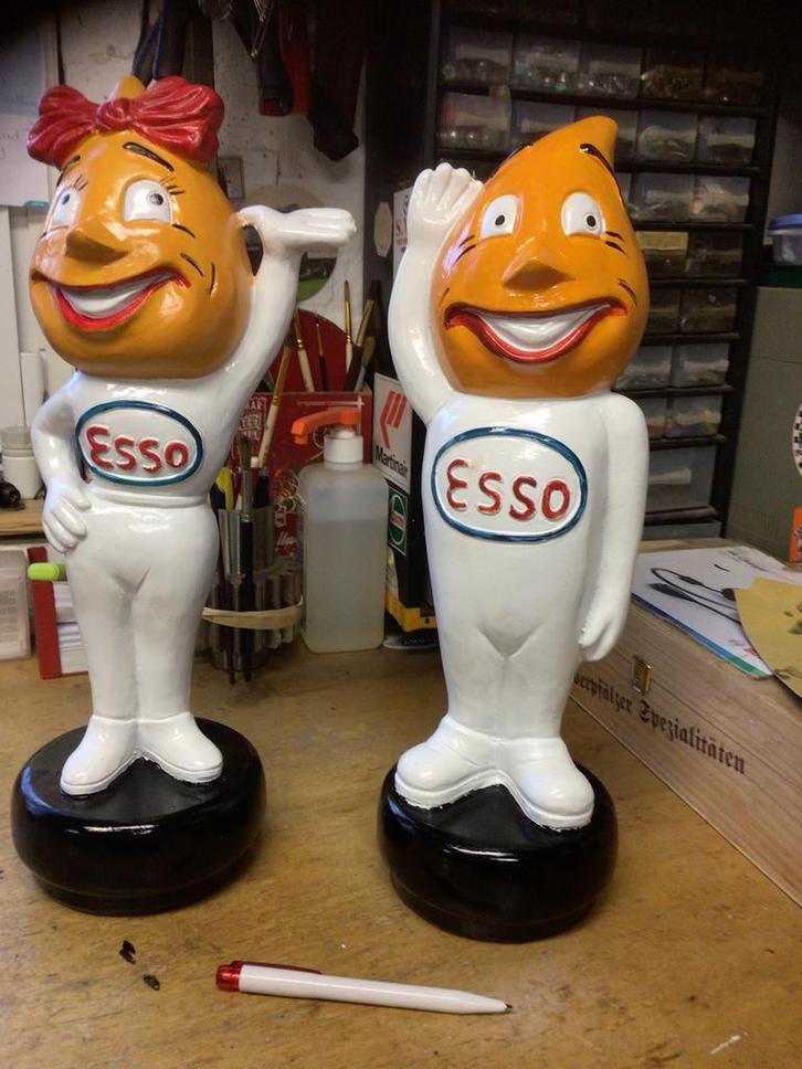 Vintage Esso Druppel Beeldjes - Set van 2 (40 cm hoog), Verzamelen, Merken en Reclamevoorwerpen, Gebruikt, Overige typen, Ophalen of Verzenden