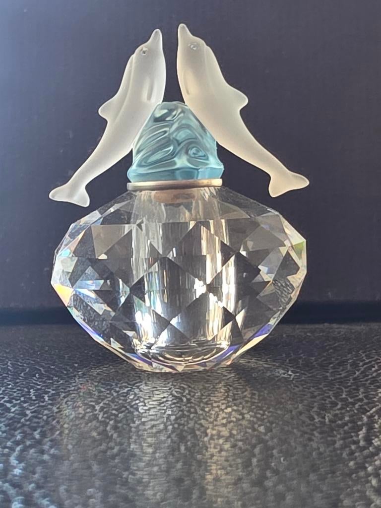 Swarovski Kristal Parfumflesje met Dolfijnen, Ophalen of Verzenden