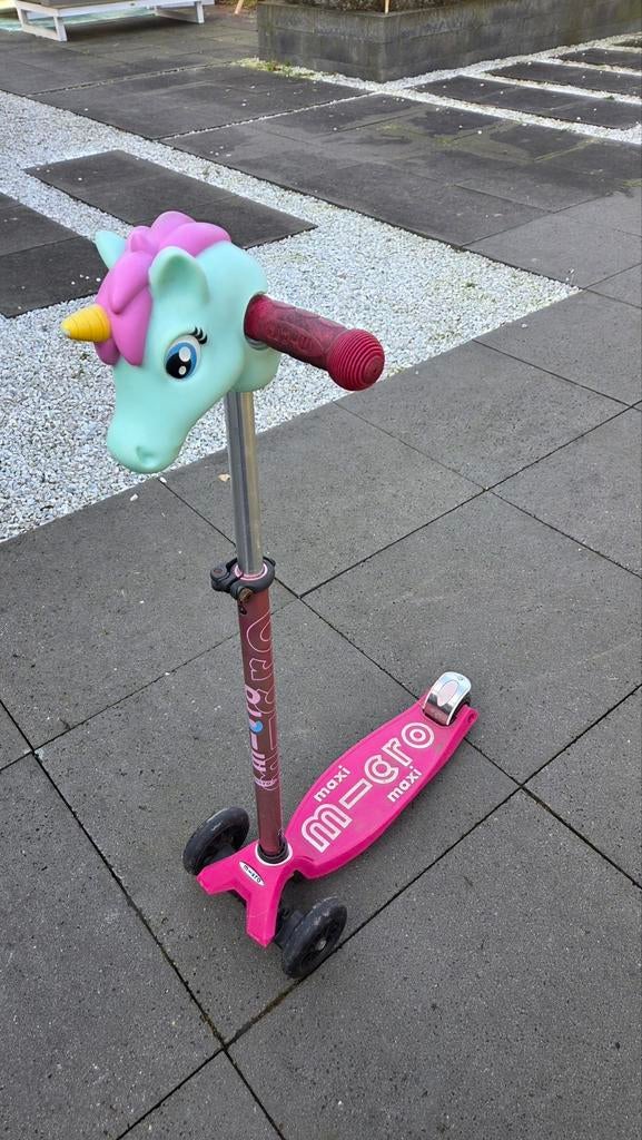 Roze Micro Maxi step met eenhoornhoofd, Fietsen en Brommers, Steps, Ophalen of Verzenden, Gebruikt, Gewone step, Micro Maxi