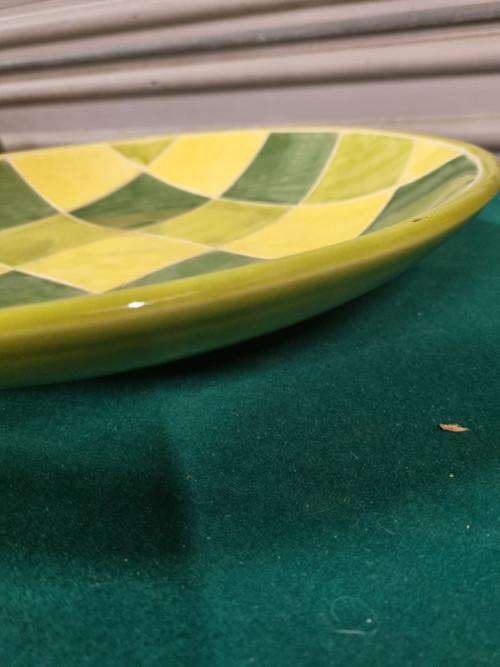 fruitschaal geel groen aardewerk, groot, Huis en Inrichting, Woonaccessoires | Schalen en Manden, Ophalen of Verzenden, 'T Olde Gre-j