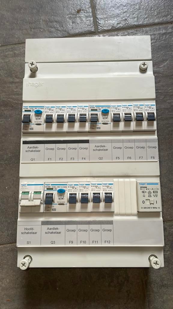 Hager 1 fase groepenkast met 12 groepen, Doe-het-zelf en Verbouw, Elektra en Kabels, Ophalen of Verzenden, Gebruikt, Overige typen