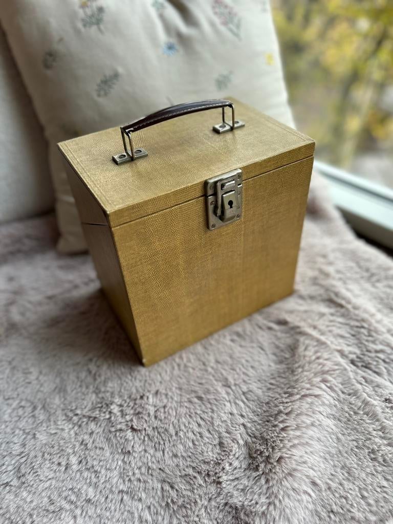 Vintage Cheney England houten LP/platen opberg koffer/kist, Ophalen of Verzenden, Zo goed als nieuw, Overige instrumenten