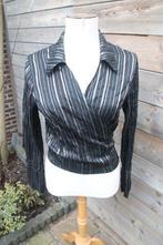 Wikkelblouse zwart/ brons sophia pigozzi mt 42 Vaste prijs A, Zwart, Maat 42/44 (L), Sophia pigozzi, Ophalen of Verzenden