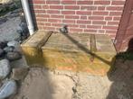 Vintage houten kist - Olijfgroen - Decoratief, Ophalen, Gebruikt, 100 tot 150 cm, 50 tot 75 cm