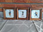 Set van 3 Oudhollandse Tegeltjes Makkum in Lijst, Antiek en Kunst, Antiek | Wandborden en Tegels, Ophalen of Verzenden