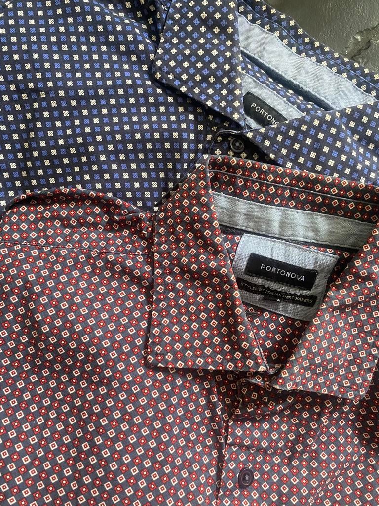 Portonova overhemden bundel partij 2stuks blouse maat XXL, Overhemd, Blauw, ., Ophalen of Verzenden