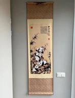 Wandhanger / Scroll | Aziatisch | Panda | Zijde | Goud, Ophalen of Verzenden, Zo goed als nieuw