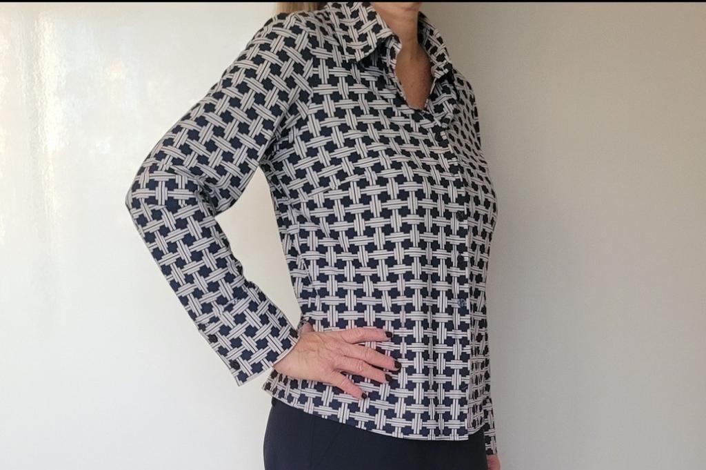 Studio Anneloes blouse M Donkerblauw Travelstof, Studio Anneloes, Blauw, Maat 46/48 (XL) of groter, Ophalen of Verzenden