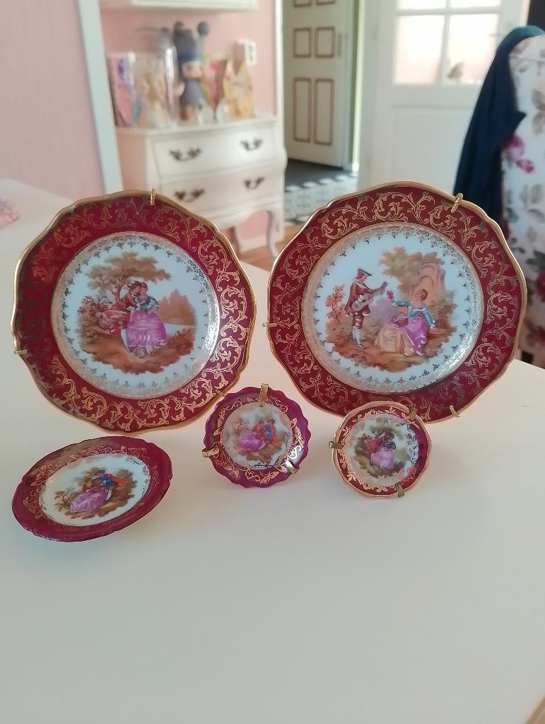 Limoges France vijf bordjes, Antiek en Kunst, Antiek | Porselein, Ophalen of Verzenden