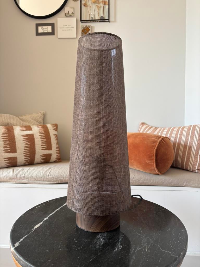 Stijlvolle Tafellamp met stoffen kap, Huis en Inrichting, Lampen | Tafellampen, Ophalen, Zo goed als nieuw, Kunststof, Minder dan 50 cm