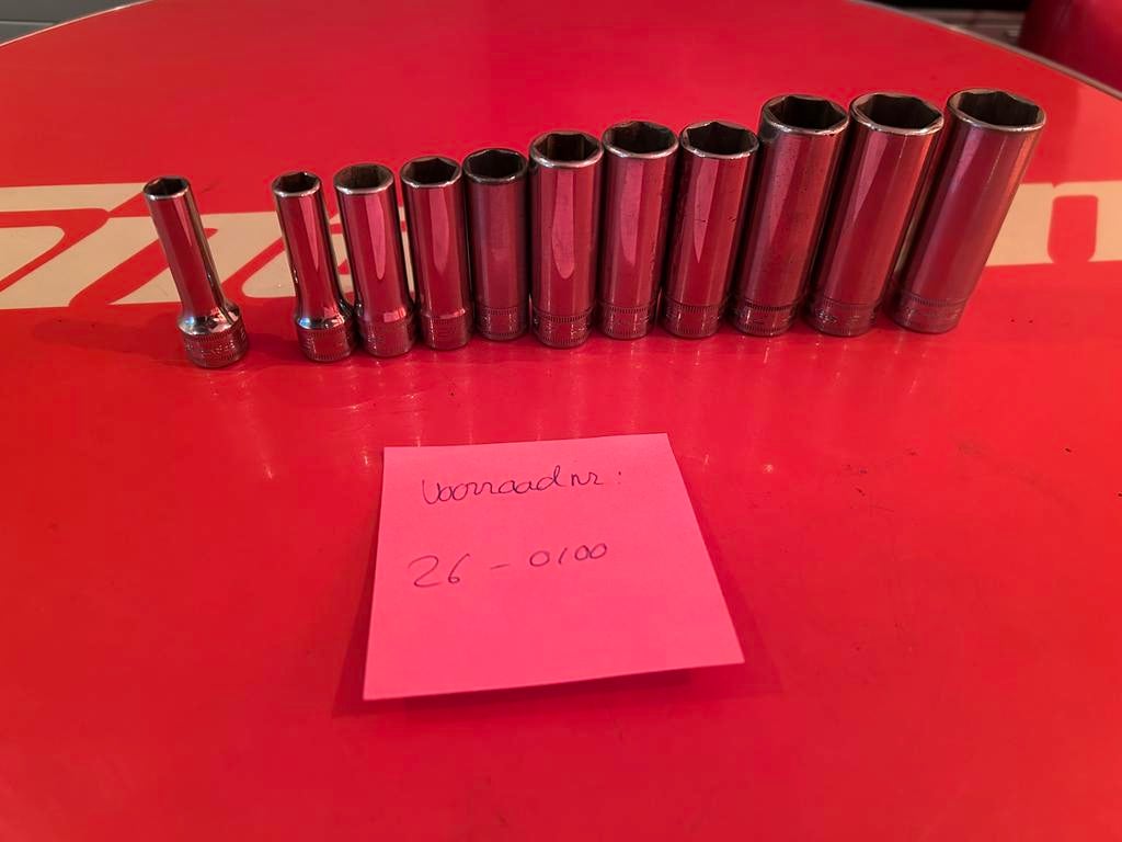 Snap-on 3/8” 6-punts metrische flank drive diepe dop 8-19mm, Gebruikt, ., Ophalen of Verzenden, Snap-on