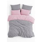 Dekbedovertrek, Dubbelzijdig, 100% Katoen, Roze/Grijs, Eenpersoons, ., Nieuw, Ophalen of Verzenden