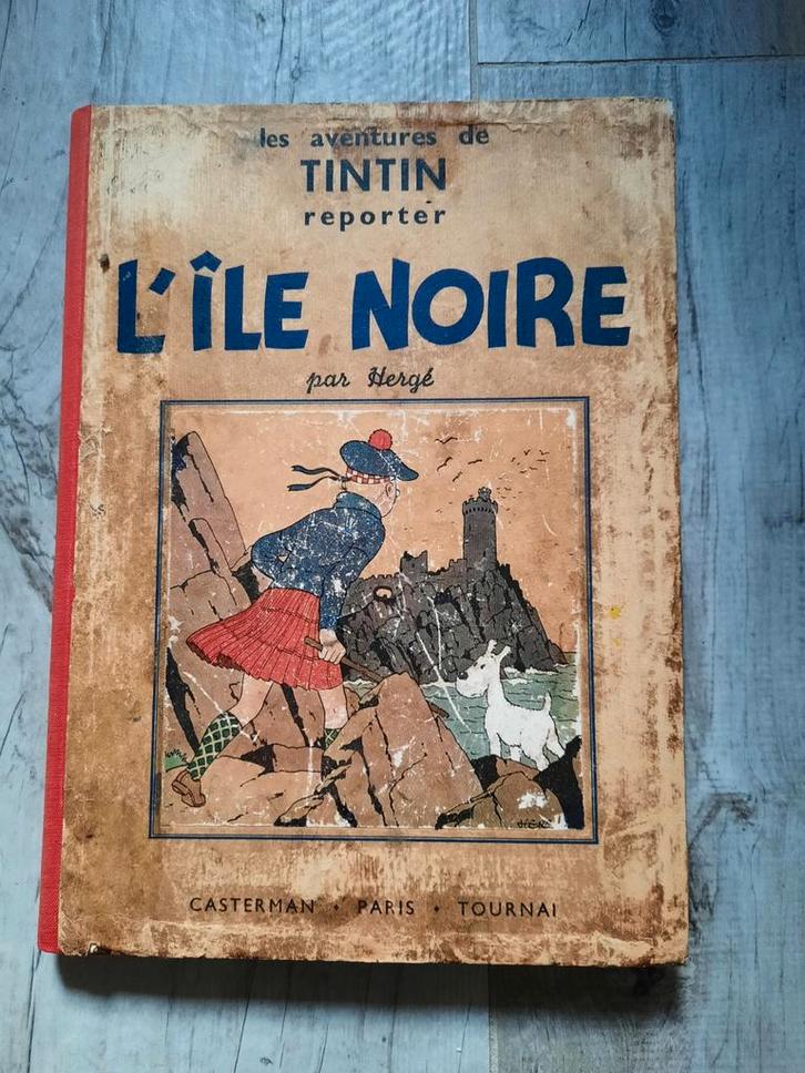 Tintin 1941 L'Ile Noir BD blanc/ noir, Boeken, Stripboeken, Gelezen, Eén stripboek, Ophalen of Verzenden