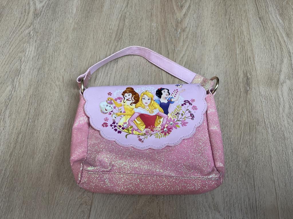 Kinder hand tas prinsessen roze met glitter Euro Disney, Ophalen of Verzenden, Sneeuwwitje of Doornroosje, Gebruikt, Tas, Koffer of Zak