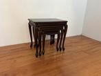 Set van 3 bijzettafels - Donkerbruin hout, Ophalen, Minder dan 45 cm, Minder dan 55 cm, Gebruikt