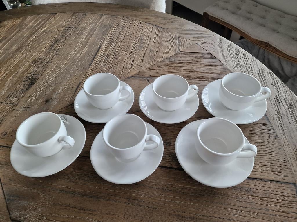 riviera maison classic servies kop & schotel wit zwart, Huis en Inrichting, Keuken | Servies, Ophalen of Verzenden, Zo goed als nieuw