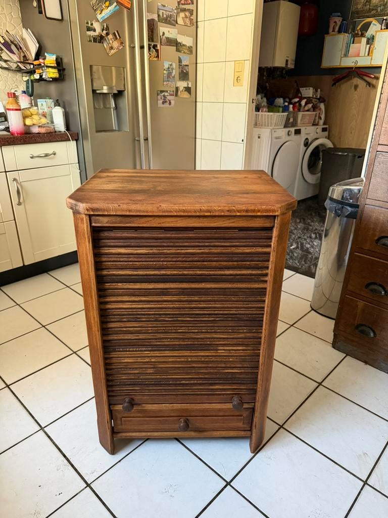 Handgemaakt vintage rolluikkastje – vinyl / platenspeler, Huis en Inrichting, Kasten | Ladekasten, Ophalen, 50 tot 100 cm, Zo goed als nieuw