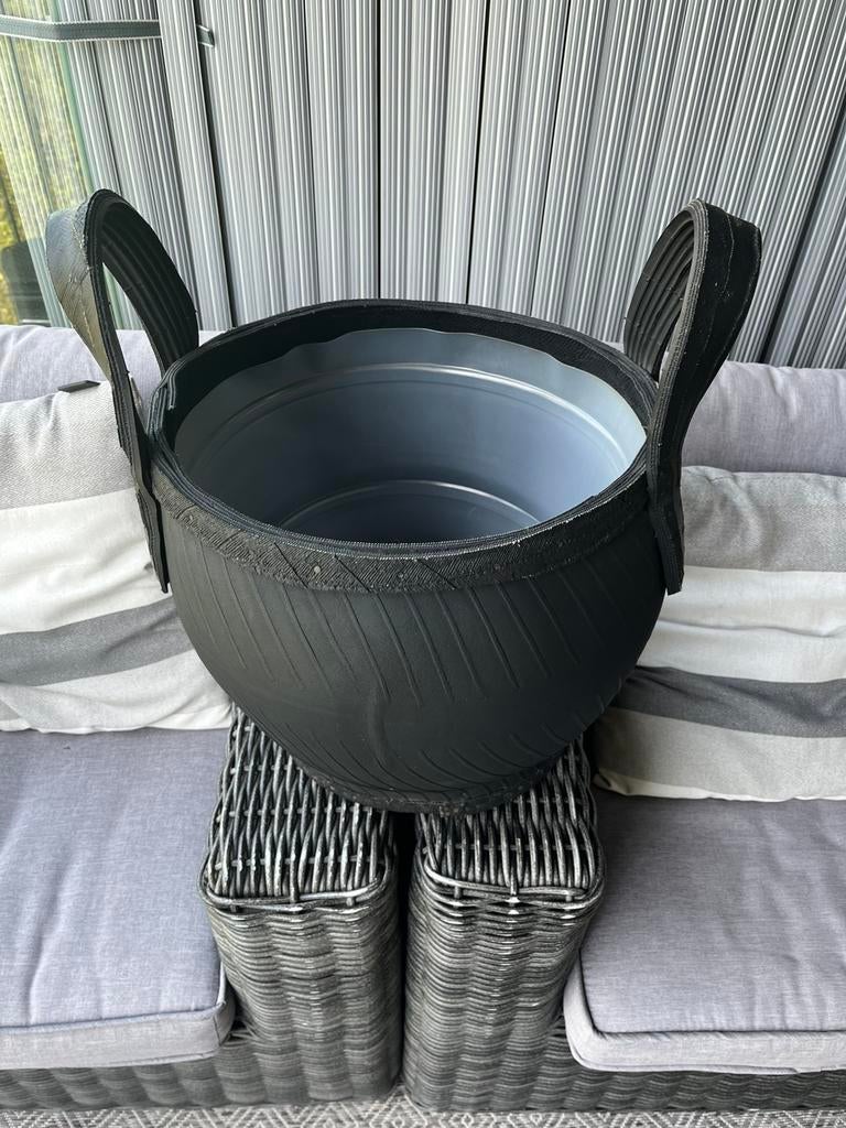 Duurzame plantenbak van recyclede autoband., Ophalen, Overige materialen, Minder dan 60 cm, Rond