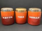 Rood Gevlamde Koffie, Thee & Suiker Voorraadbussen, Antiek en Kunst, Ophalen of Verzenden