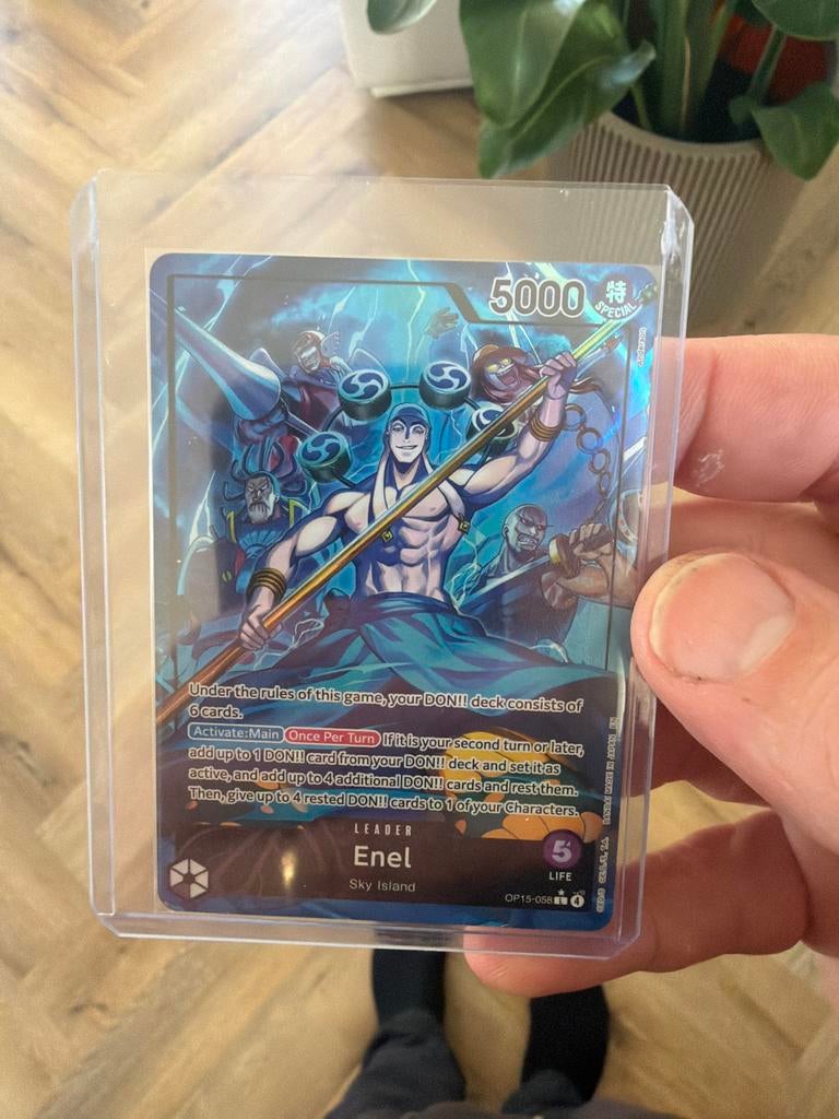 One Piece Card Game - Enel Leader (OP05-058) - Special, Ophalen of Verzenden, Zo goed als nieuw, Losse kaart