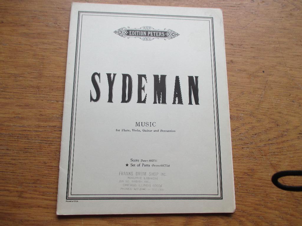 SYDEMAN -MUZIEK VOOR DWARSFLUIT+ALT VIOOL GITAAR EN SLAGWERK, Klassiek, Ophalen of Verzenden, Zo goed als nieuw, Viool of Altviool