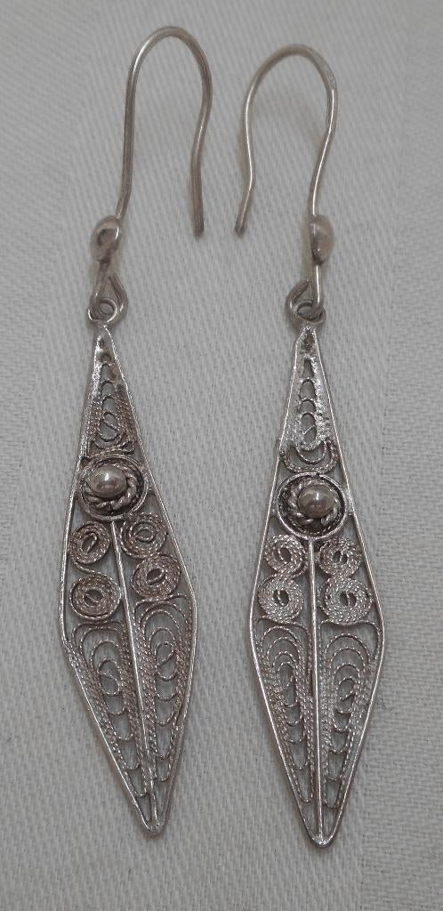 Zilveren vintage oorbellen nr.211, Hangers, Verzenden, Zo goed als nieuw, Zilver