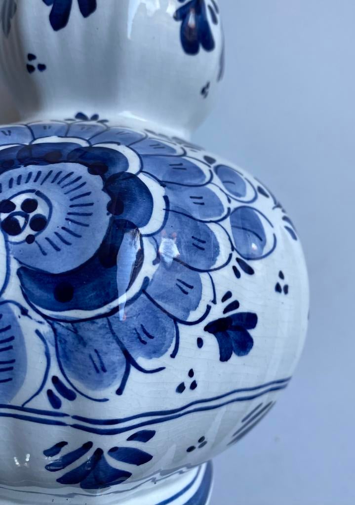 Delfts Blauwe porseleinen knobbel vaas, Ophalen of Verzenden