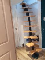 Ruimtebesparende trap stalen met houten treden, Ophalen, Gebruikt, Trap, 2 tot 4 meter