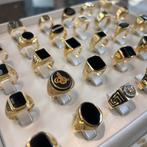 14 karaat gouden ringen zegelringen onyx heren, Ophalen of Verzenden, Zo goed als nieuw, Goud, Dame