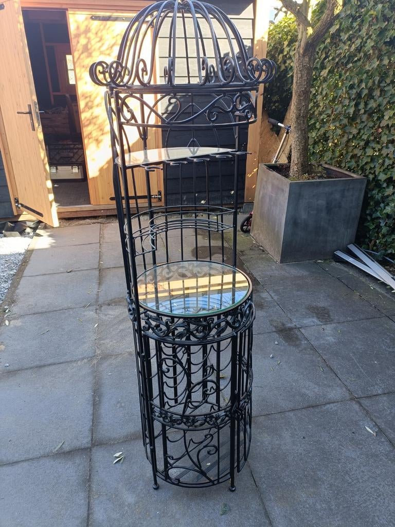 Origineel en Statig Wijnrek van Metaal, Ophalen, Gebruikt, 5 tot 15 flessen, Metaal