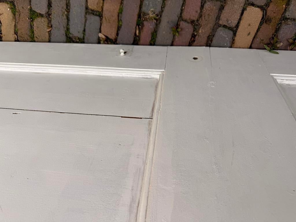 Antieke paneeldeur met scharnieren, Doe-het-zelf en Verbouw, Deuren en Horren, Ophalen, Gebruikt, Hout, Binnendeur