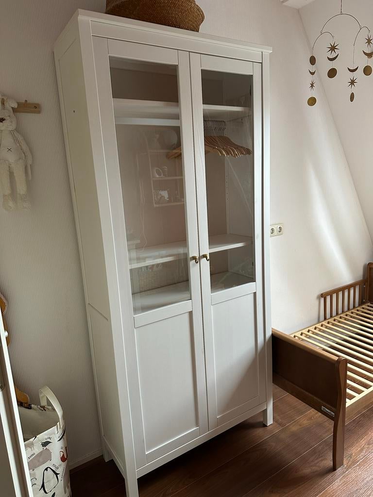 Kinderkledingkast met glazen deuren, inclusief hangers, Huis en Inrichting, Ophalen, Gebruikt, 50 tot 100 cm, 150 tot 200 cm
