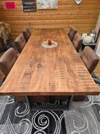 Te koop eettafel plus sierhaard met verwarming, 200 cm of meer, 75 cm of meer, Rechthoekig, Overige houtsoorten