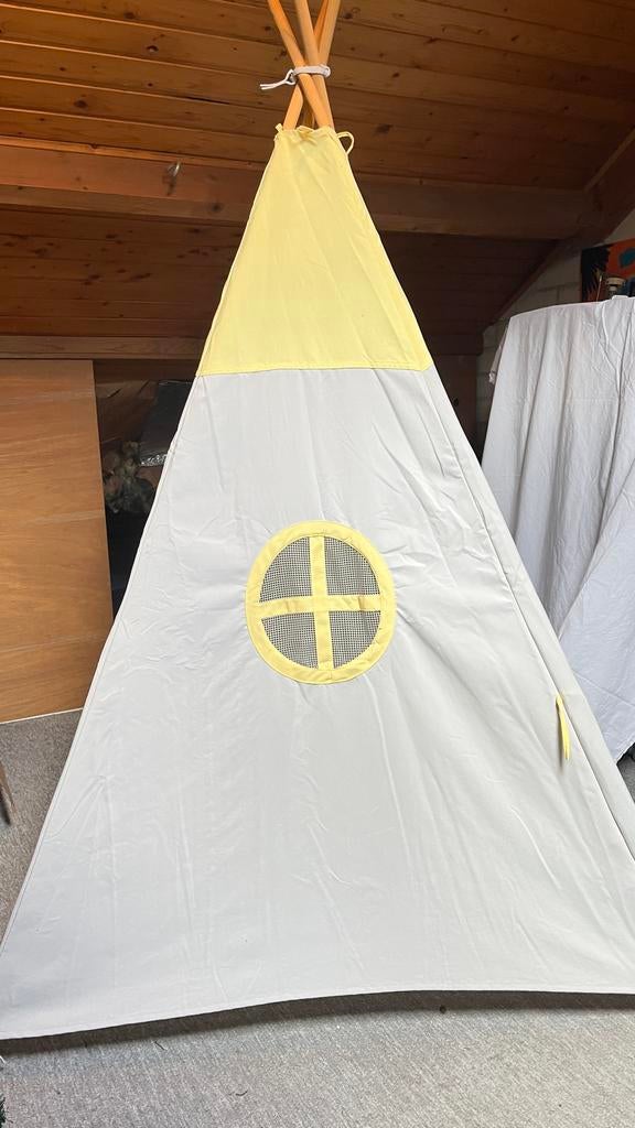 Wigwam tent voor kinderen - Geel/Grijs, Ophalen, Gebruikt