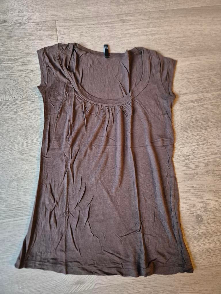 Bruine top maat XS, Kleding | Dames, Tops, Bruin, Ophalen of Verzenden, Zo goed als nieuw, Korte mouw