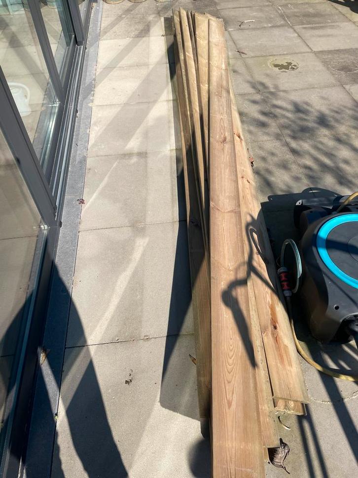 Houten schuttingplanken - 3.60 lang, Tuin en Terras, Palen, Balken en Planken, Gebruikt, Planken, 250 cm of meer, Ophalen