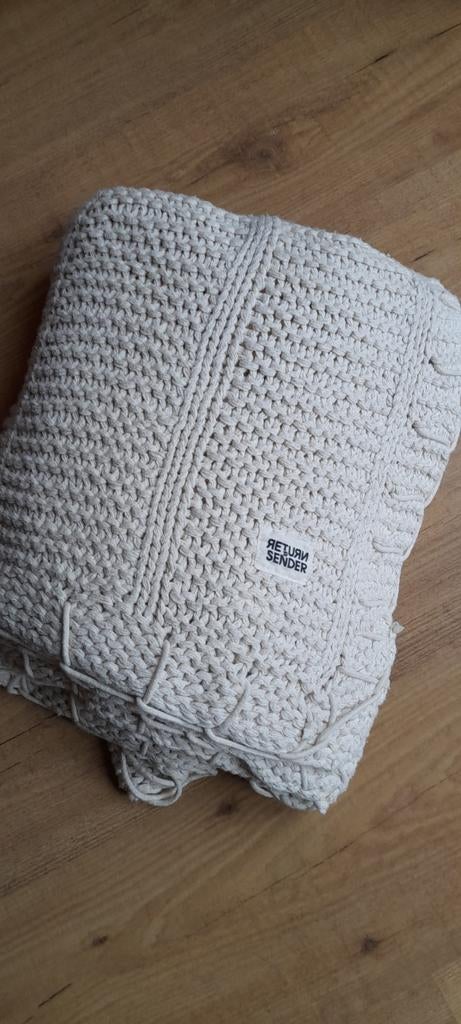 Handgeweven katoenen plaid - Return Sender, Huis en Inrichting, Woonaccessoires | Plaids en Woondekens, Ophalen, Zo goed als nieuw