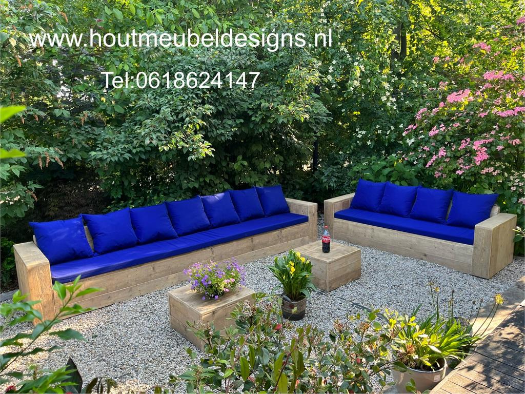 Hoekbank Tuinbank Steigerhout Loungebank Direct Leverbaar, Tuin en Terras, Tuinsets en Loungesets, Verzenden, Steigerhout, Nieuw