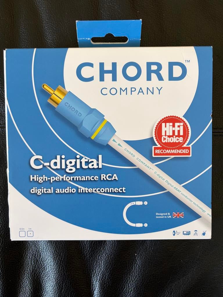 Chord Company C-Digital RCA Kabel 1 meter, Audio, Tv en Foto, Audiokabels en Televisiekabels, Ophalen of Verzenden, Zo goed als nieuw